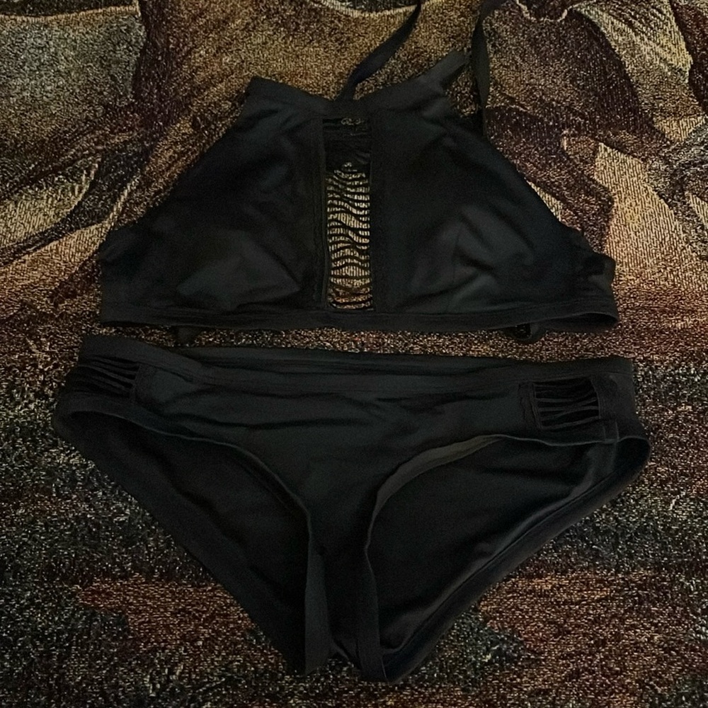 Adore Me Black Strappy Bikini